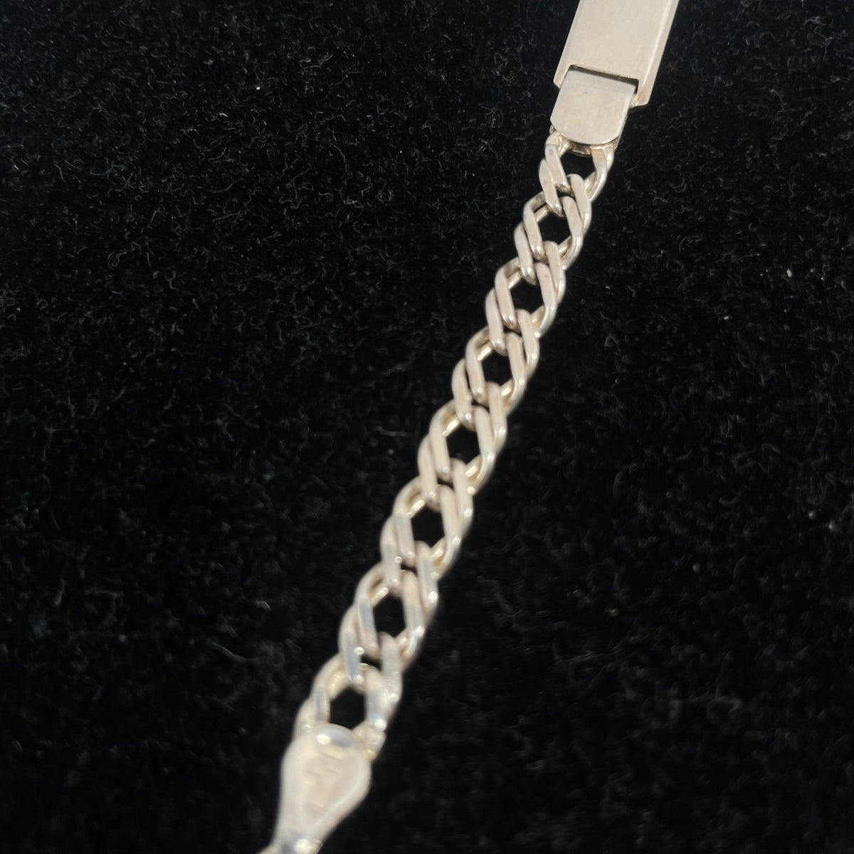 925 Sterling Silver Figaro ID Bracelet – Polished Finish