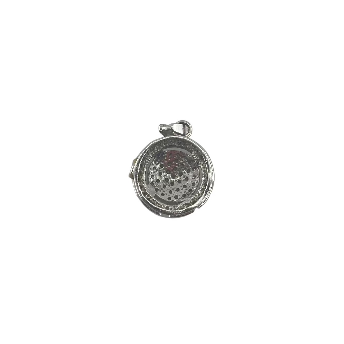 9ct Round Paved Diamond & Moissanite Pendent Carat: 9ct Colour: White Gold Stones: Diamond & Moissanite Width: 19mm Length: