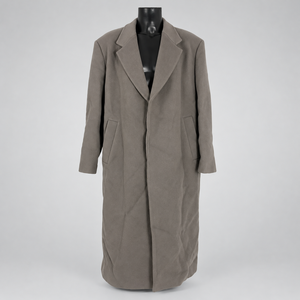 BOSS Relaxed-Fit Wool Velour Coat Light Grey