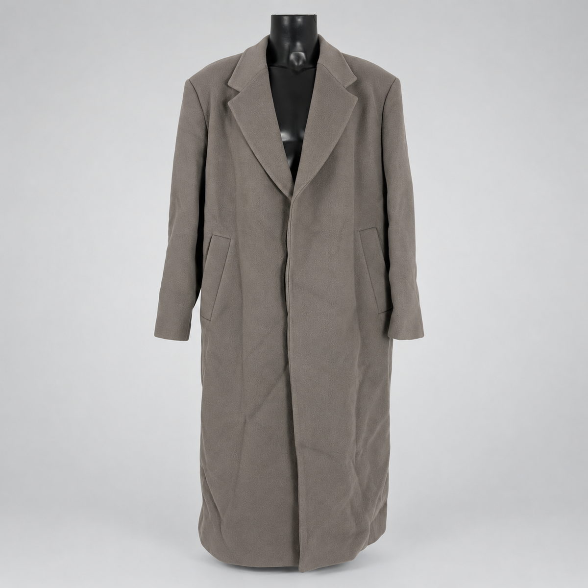 BOSS Relaxed-Fit Wool Velour Coat Light Grey