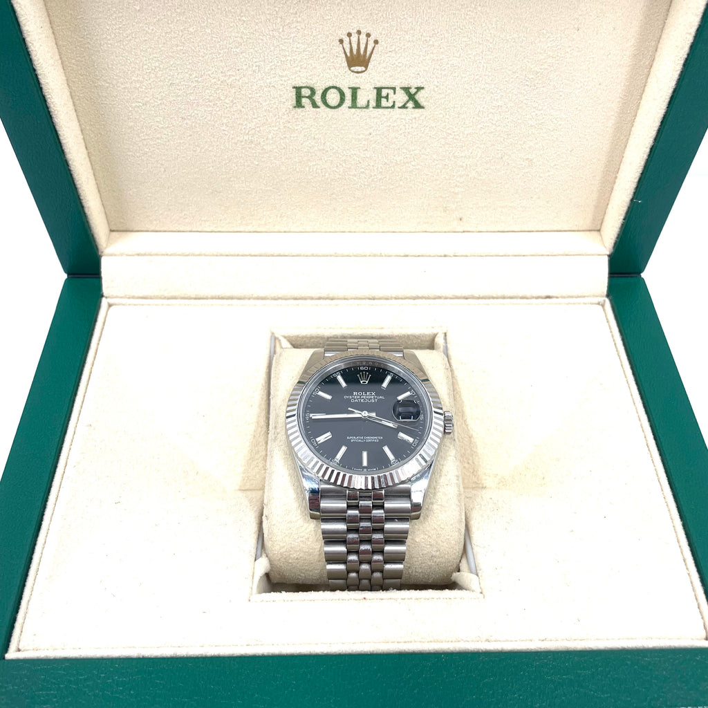 Rolex Datejust 41 Steel & White Gold – Slate Grey Dial – Jubilee Bracelet