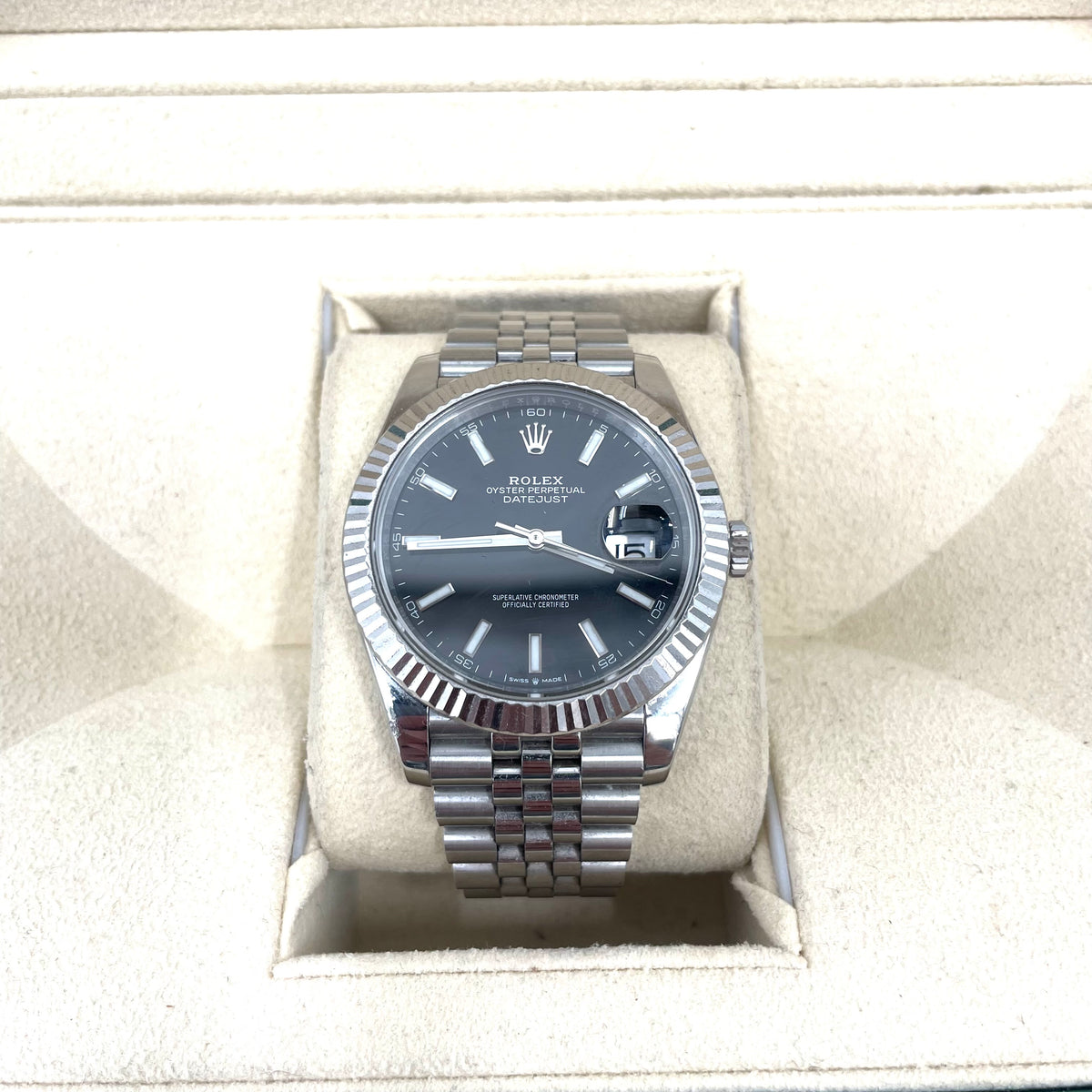 Rolex Datejust 41 Steel & White Gold – Slate Grey Dial – Jubilee Bracelet
