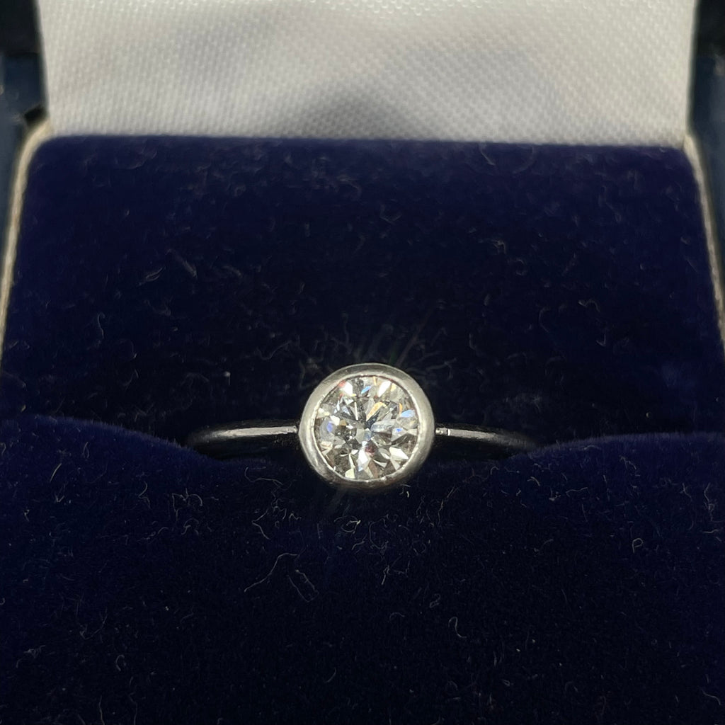 Platinum Ring with 0.70ct Diamond (IGI Certified) Size L 1/2