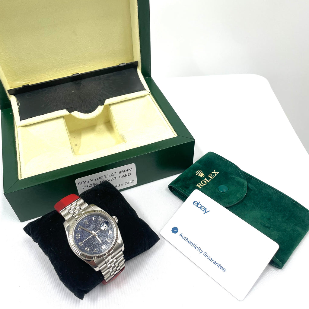 Rolex Datejust 36 116234 Blue Jubilee Dial – Stainless Steel - Service Card