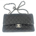 Chanel Black Caviar Leather Classic Flap Chain Shoulder Bag