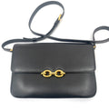 Saint Laurent Black Leather Chain Link Crossbody Bag Gold Hardware