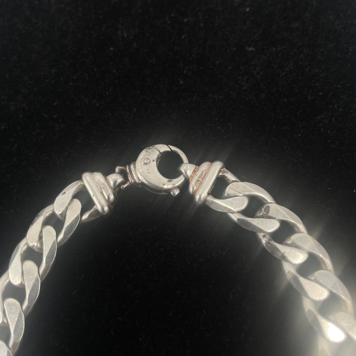 925 Silver Curb Link ID Bracelet 17" 9mm