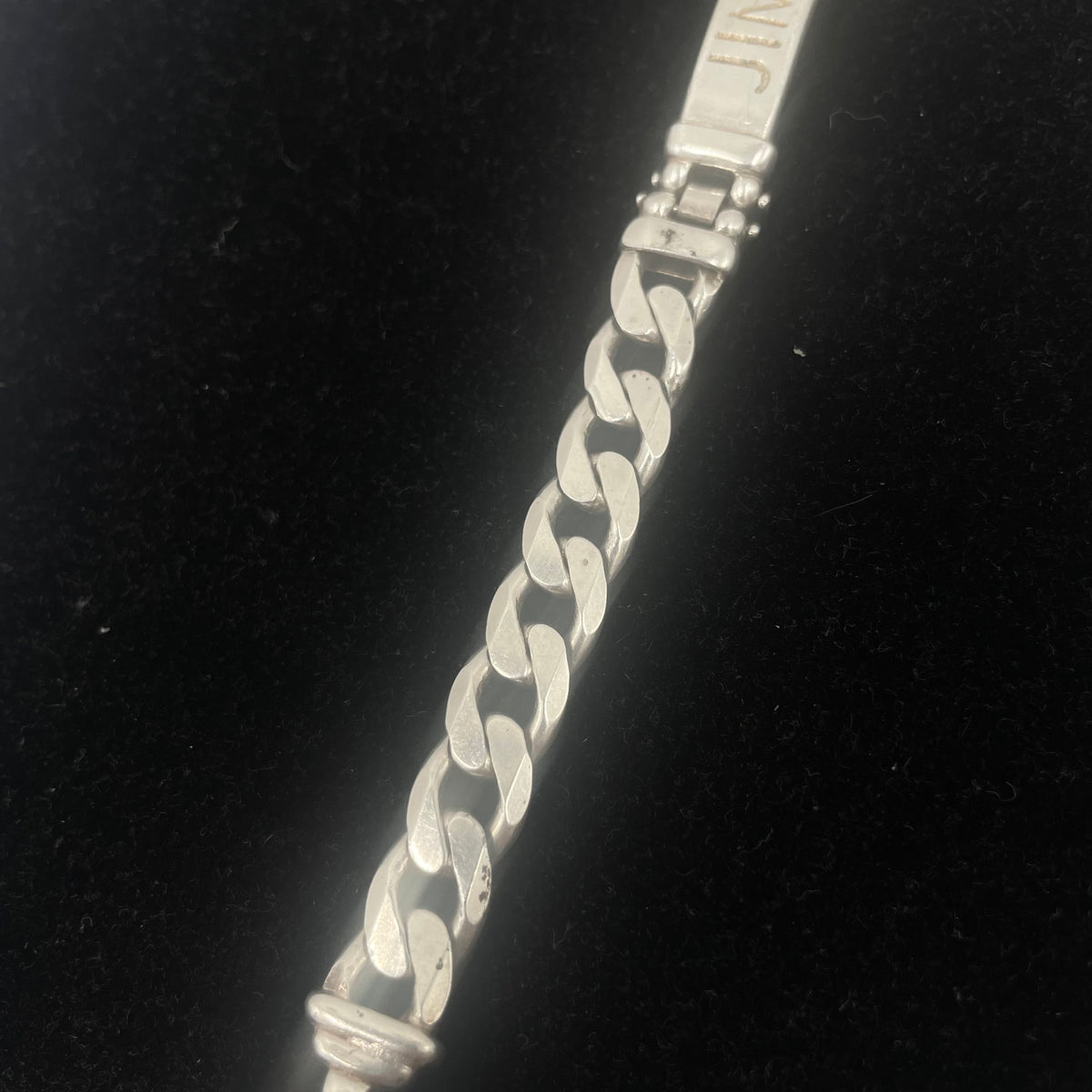 925 Silver Curb Link ID Bracelet 17" 9mm