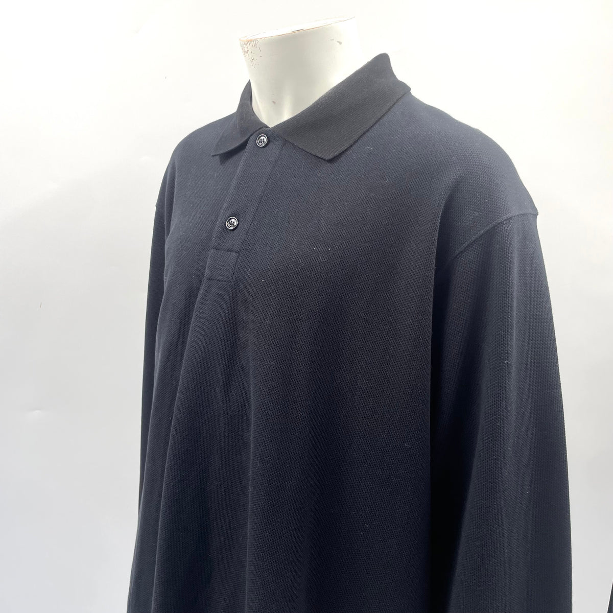 Burberry Black Long Sleeve Polo Shirt – XXL | Brand New
