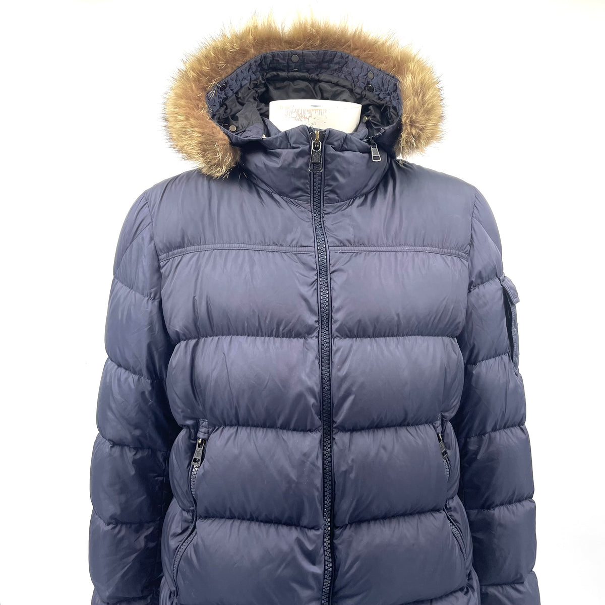 Moncler Mayaf Quilted Shell Down Jacket in navy blue