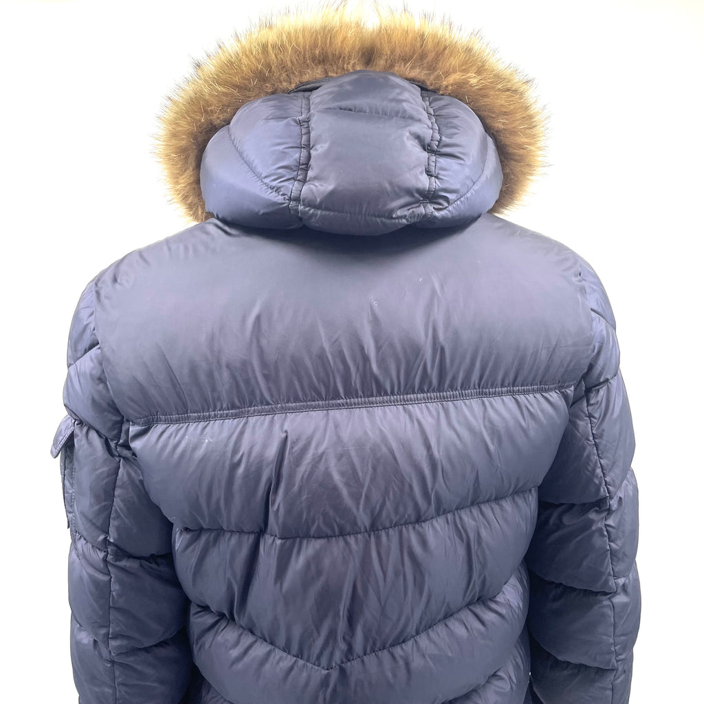 Moncler Mayaf Quilted Shell Down Jacket in navy blue