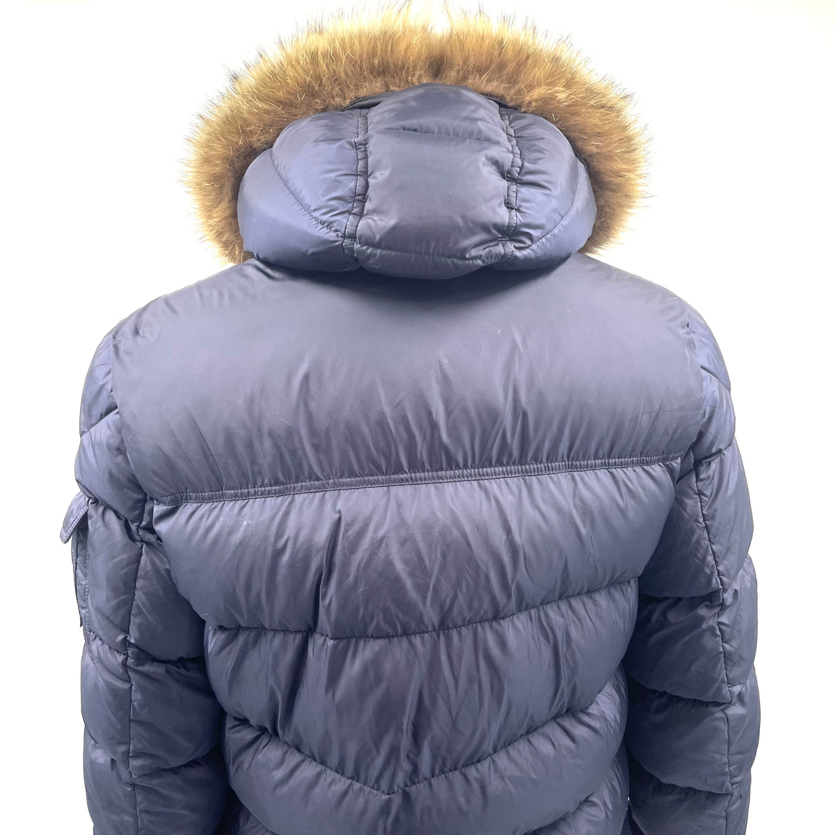 Moncler Mayaf Quilted Shell Down Jacket in navy blue