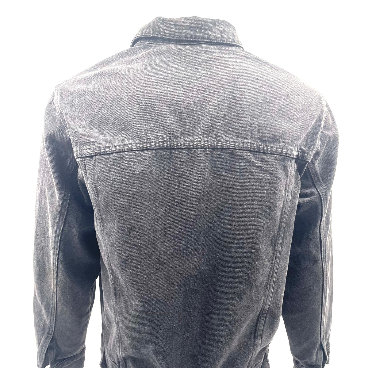 Balenciaga Black Denim Jacket with Red Logo
