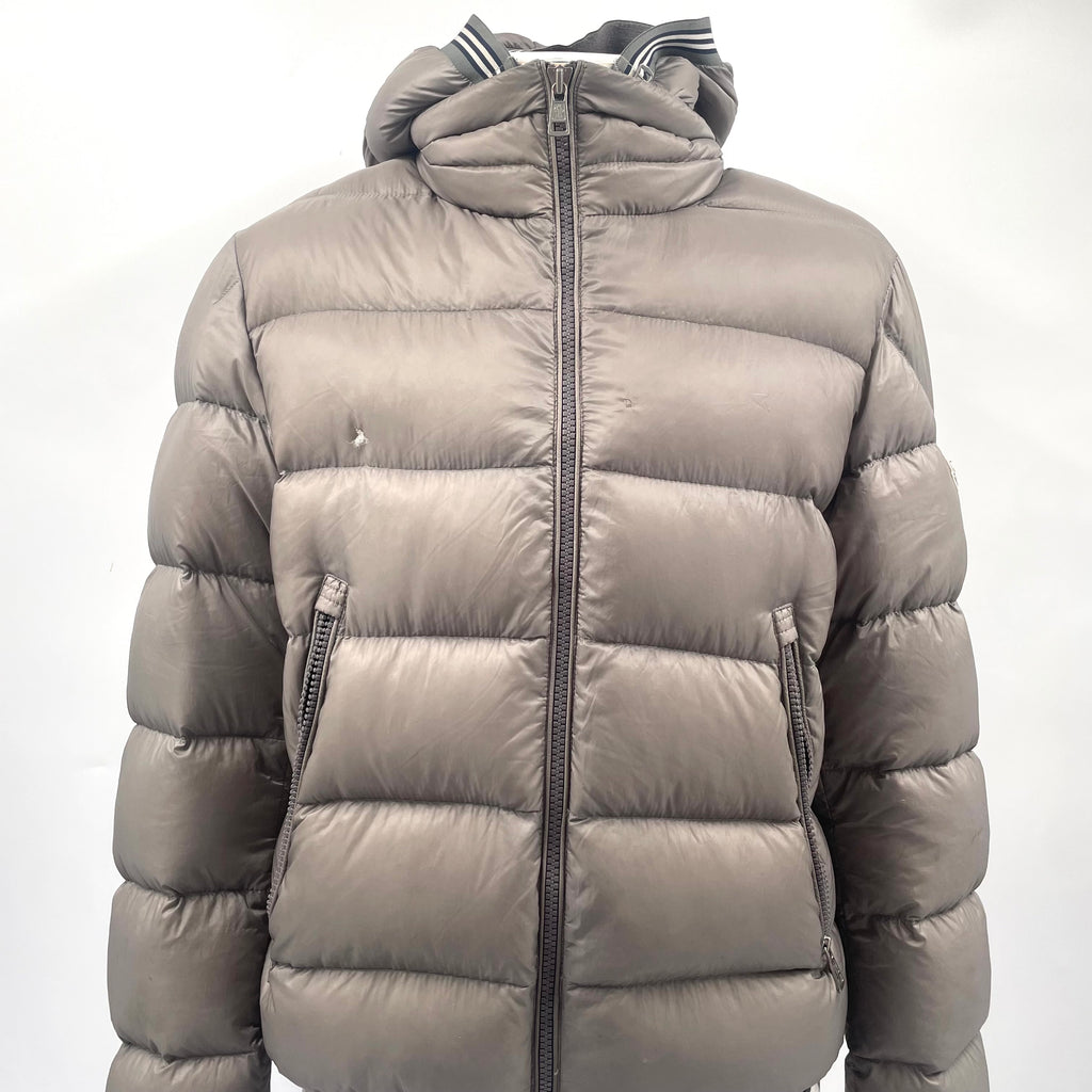 Moncler Grey Puffer Jacket with Hood