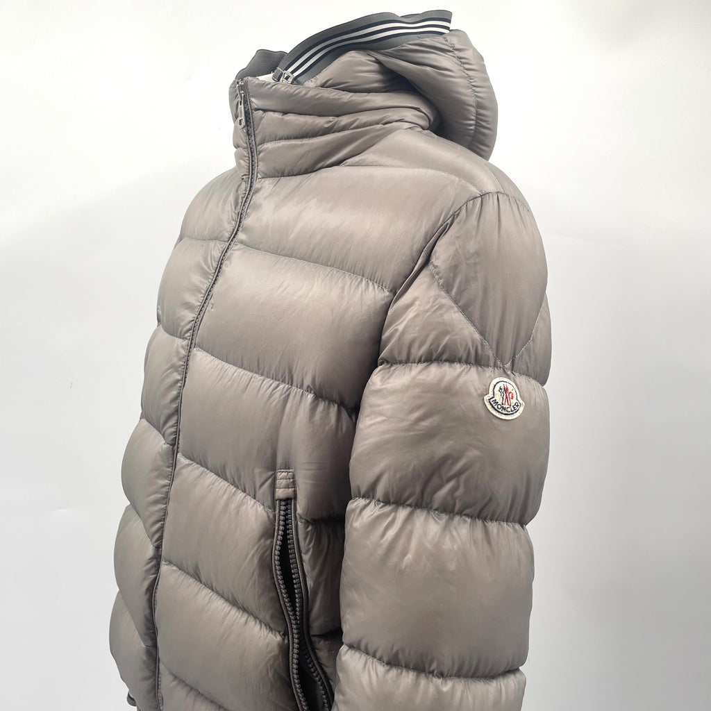 Moncler Grey Puffer Jacket with Hood