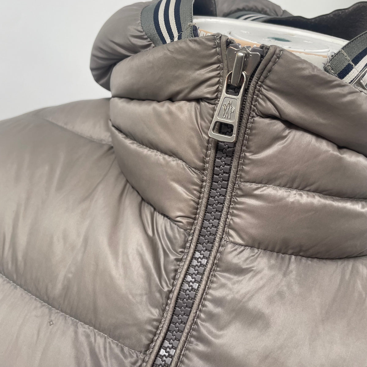 Moncler Grey Puffer Jacket with Hood