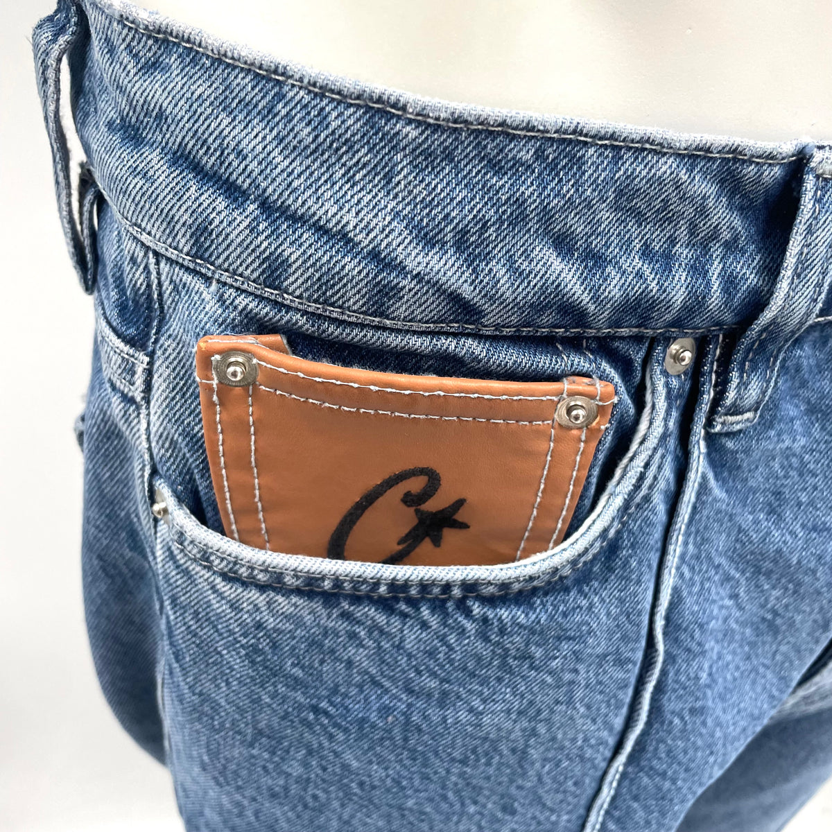 Corteiz Denim Jeans – Blue, Size L, New With Tags