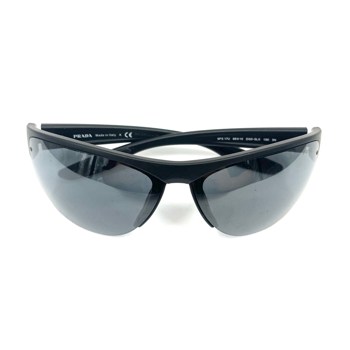 Pre-Owned Prada Black Shield Sunglasses