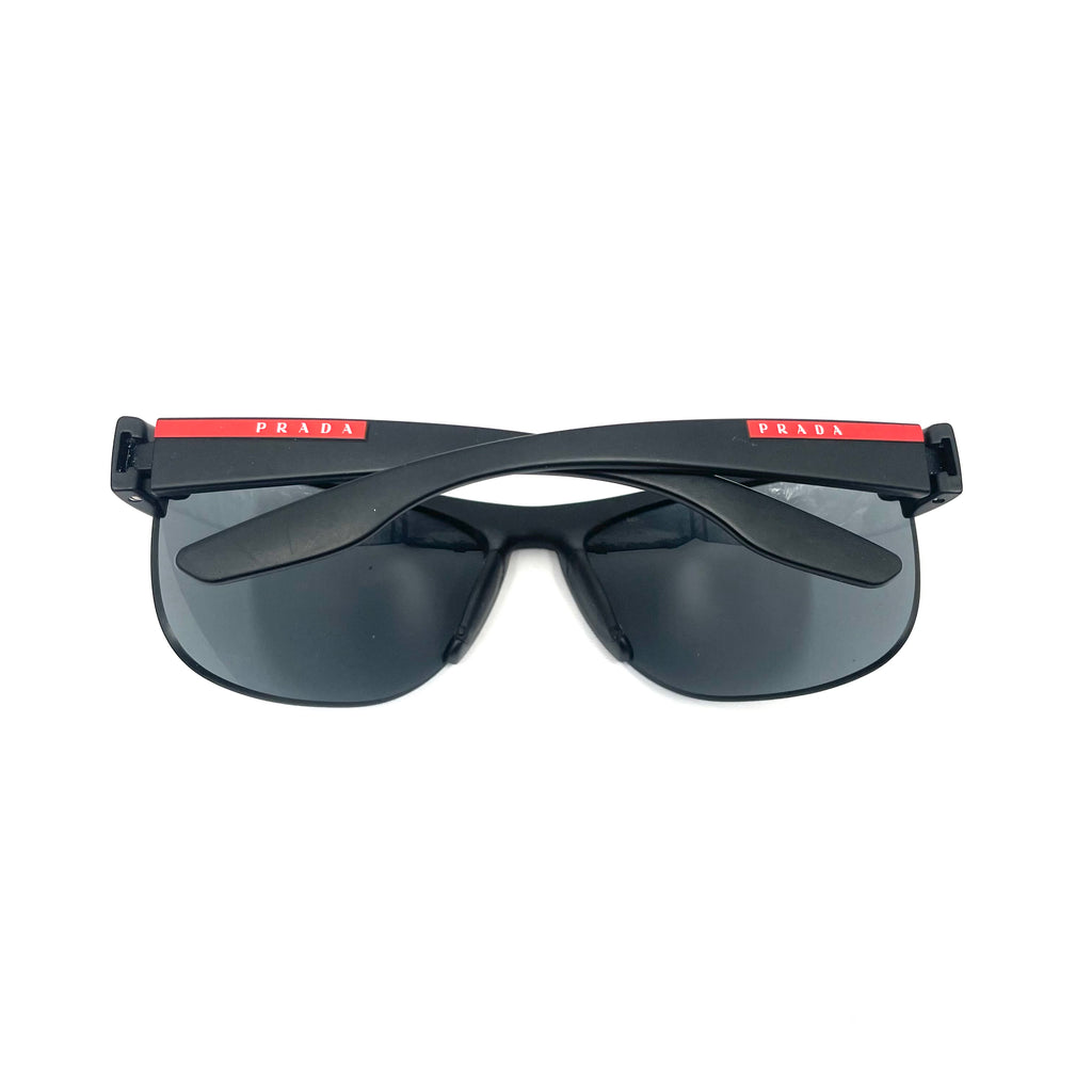 Pre-Owned Prada Black Shield Sunglasses
