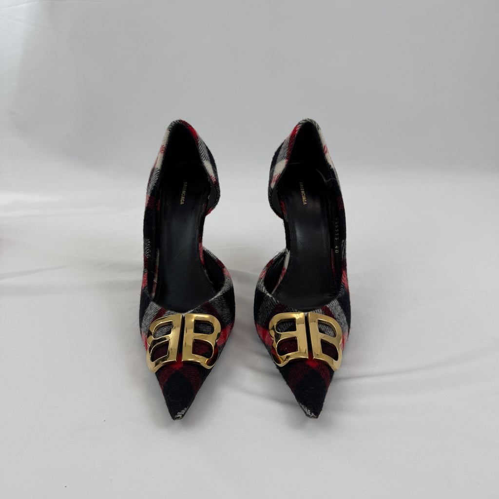 Balenciaga Tartan Plaid BB Pumps