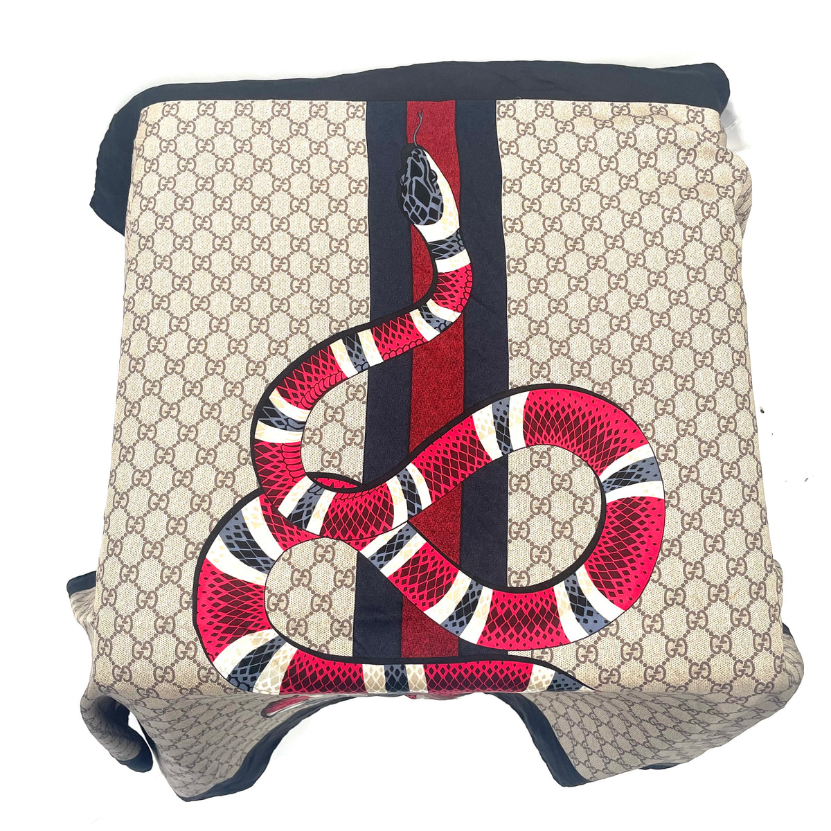 Gucci GG Supreme Snake Print Scarf – Box Included