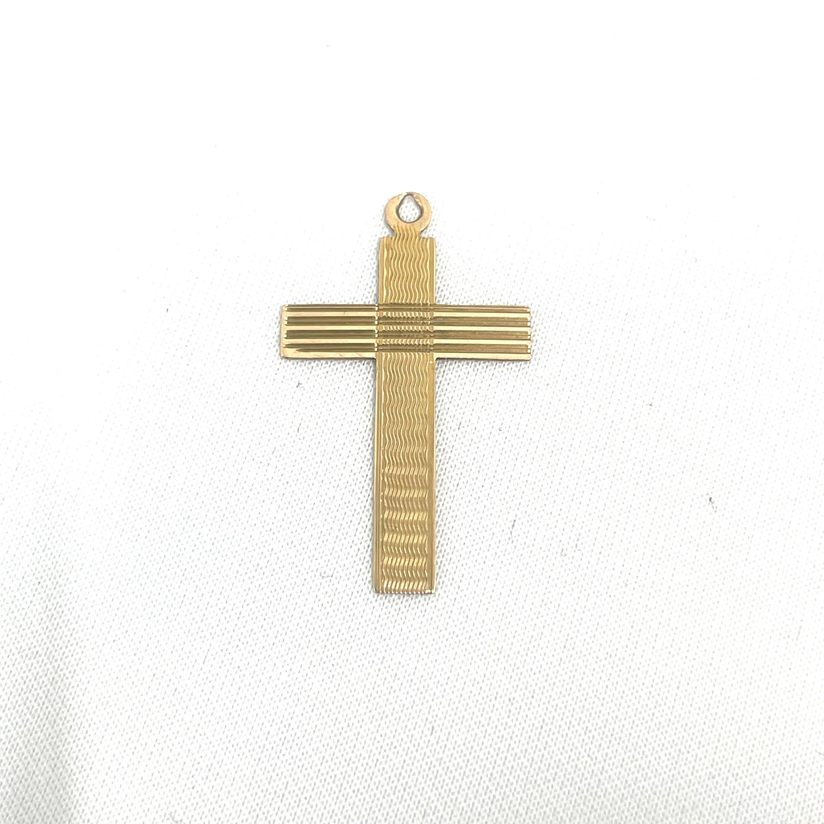 9ct Gold Textured Cross Pendant