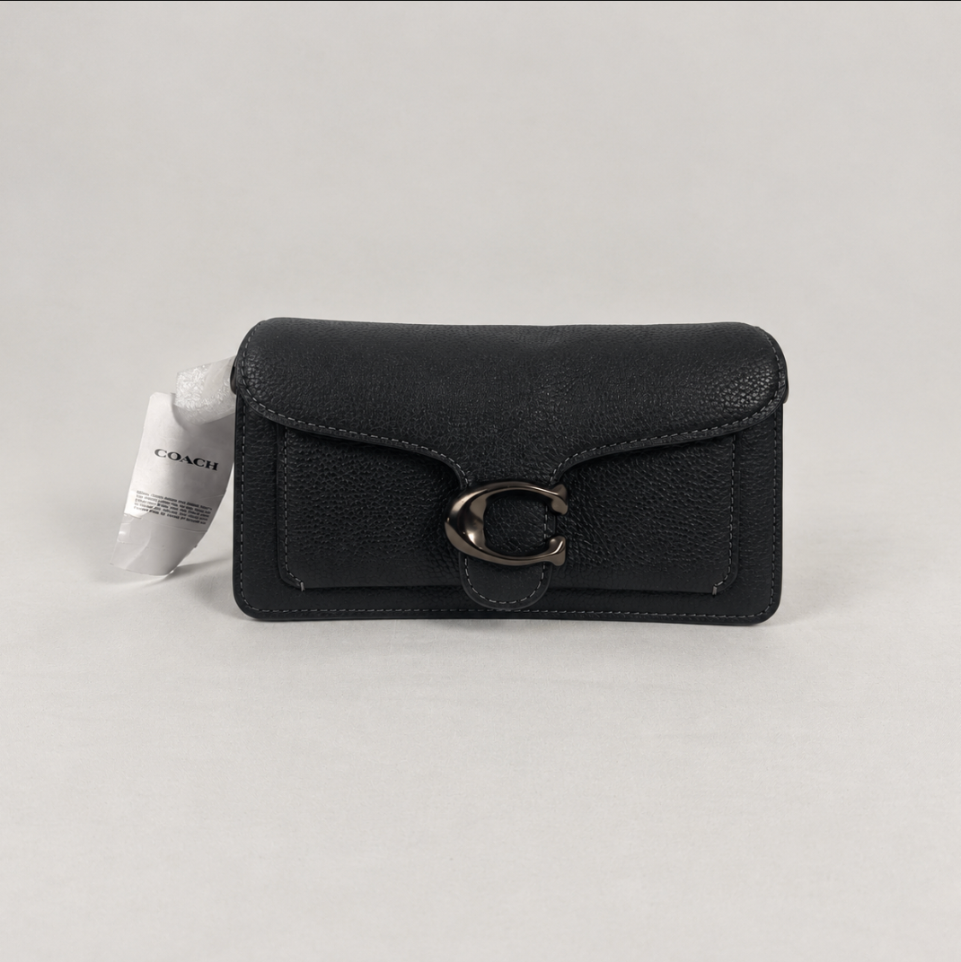 Coach Tabby 20 Pebbled Leather Shoulder Crossbody Bag – Black