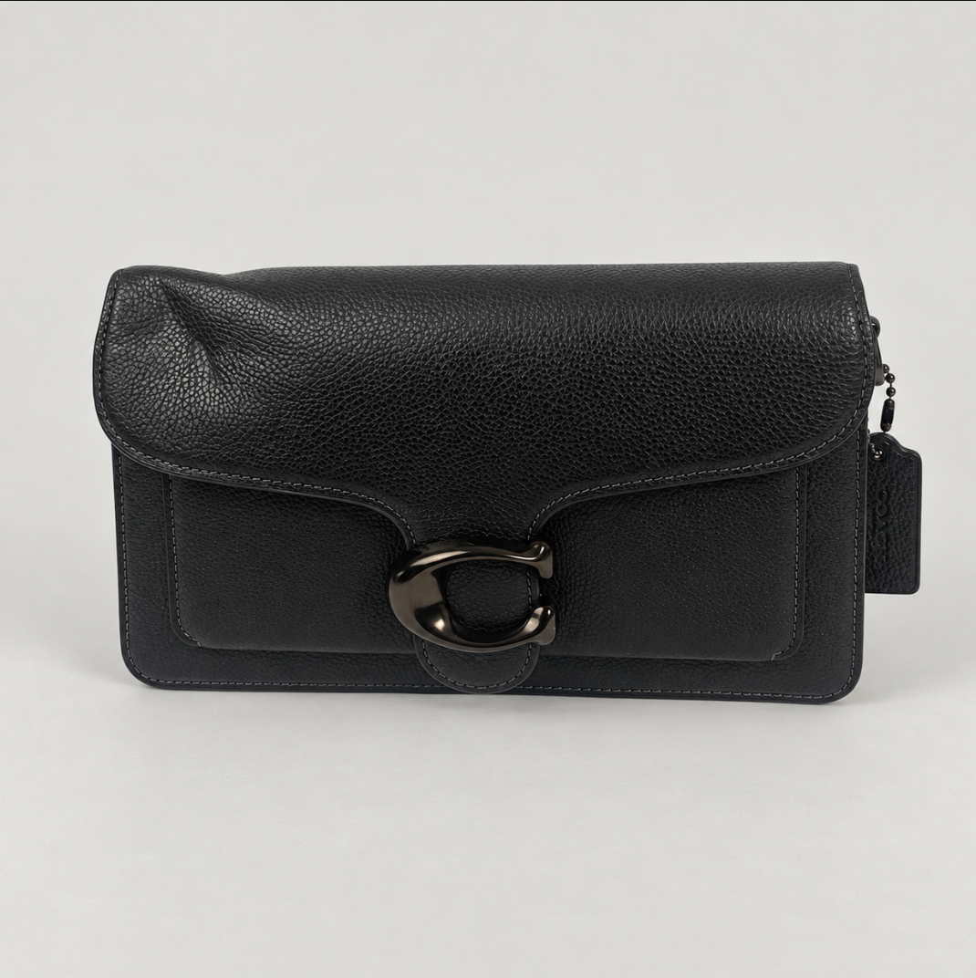 Coach Tabby 26 Pebbled Leather Shoulder Crossbody Bag – Black