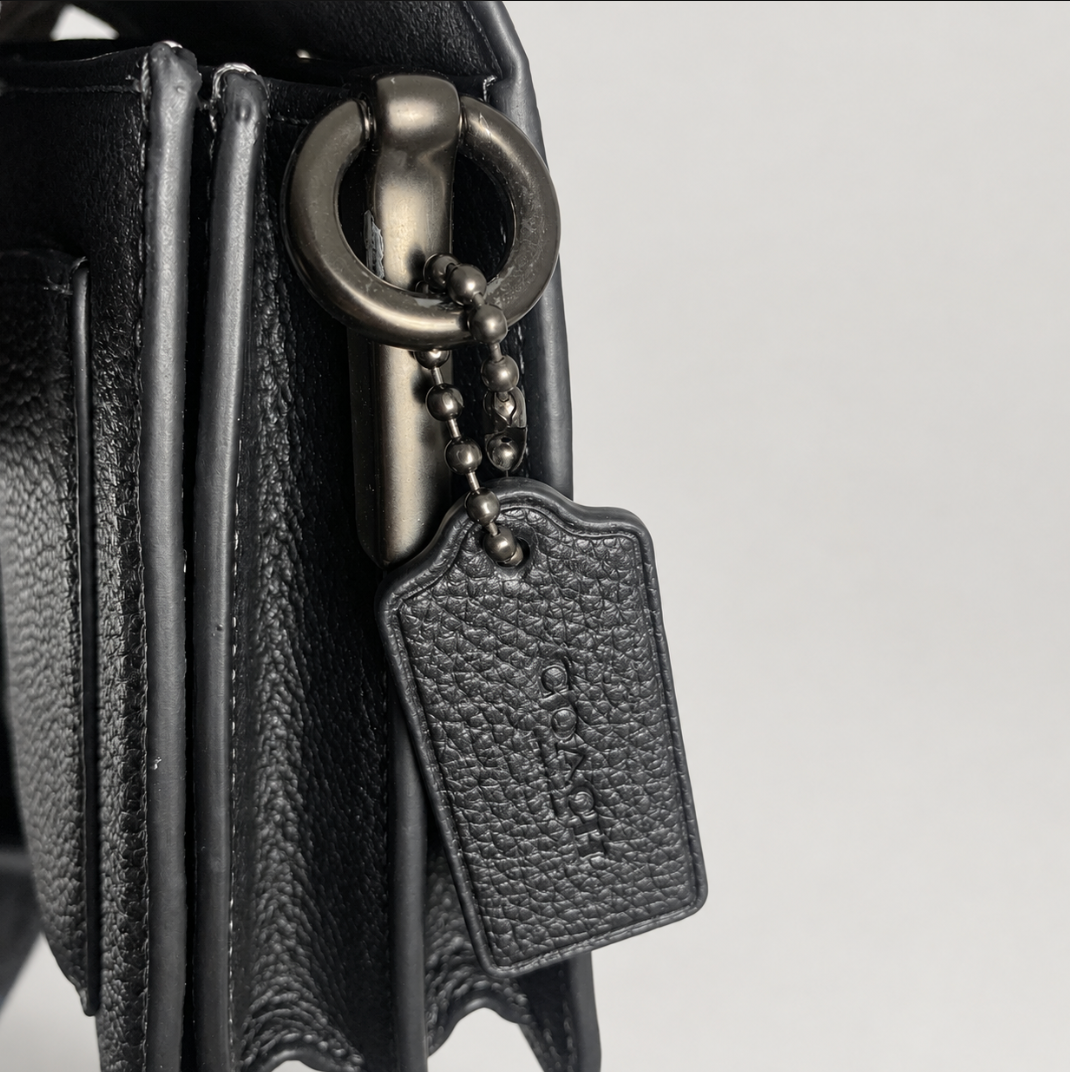 Coach Tabby 26 Pebbled Leather Shoulder Crossbody Bag – Black