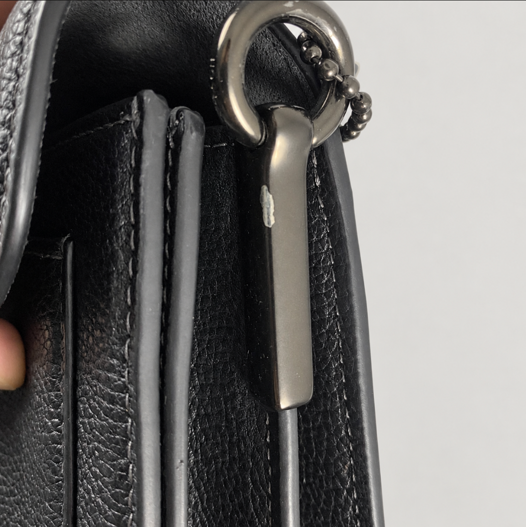 Coach Tabby 26 Pebbled Leather Shoulder Crossbody Bag – Black