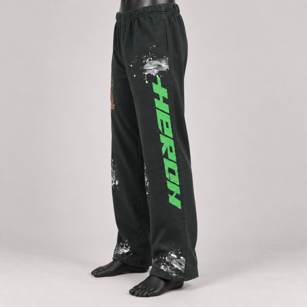 Heron Preston Monster Paint Splatter Joggers – Black