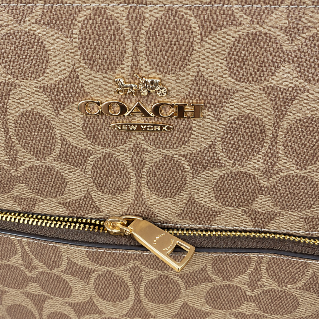 Coach Gallery Tote in Signature Canvas in Khaki/Saddle 2