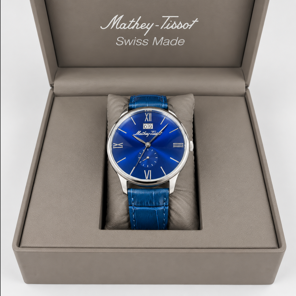Mathey-Tissot Edmond - Blue Dial Leather Watch