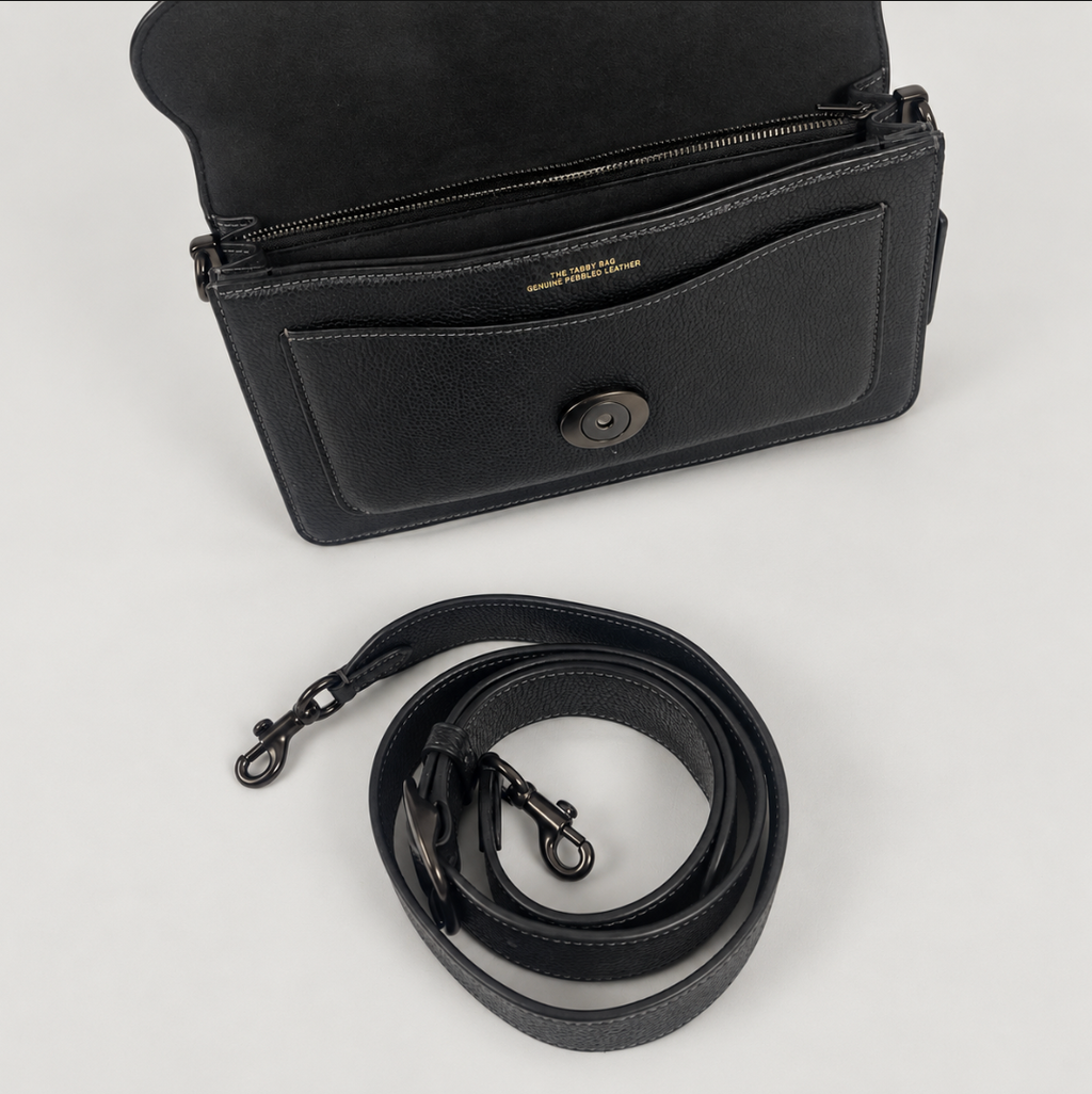 Coach Tabby 26 Pebbled Leather Shoulder Crossbody Bag – Black