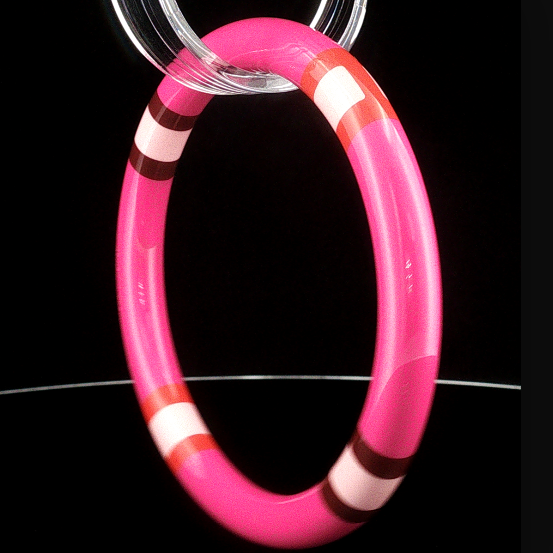 Hermès Striped Lacquer Bangle Fuchsia