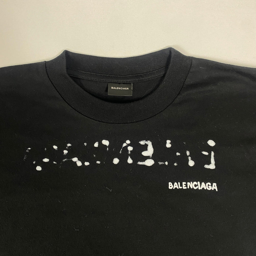 Balenciaga Kids Hand Drawn Logo T-Shirt Black