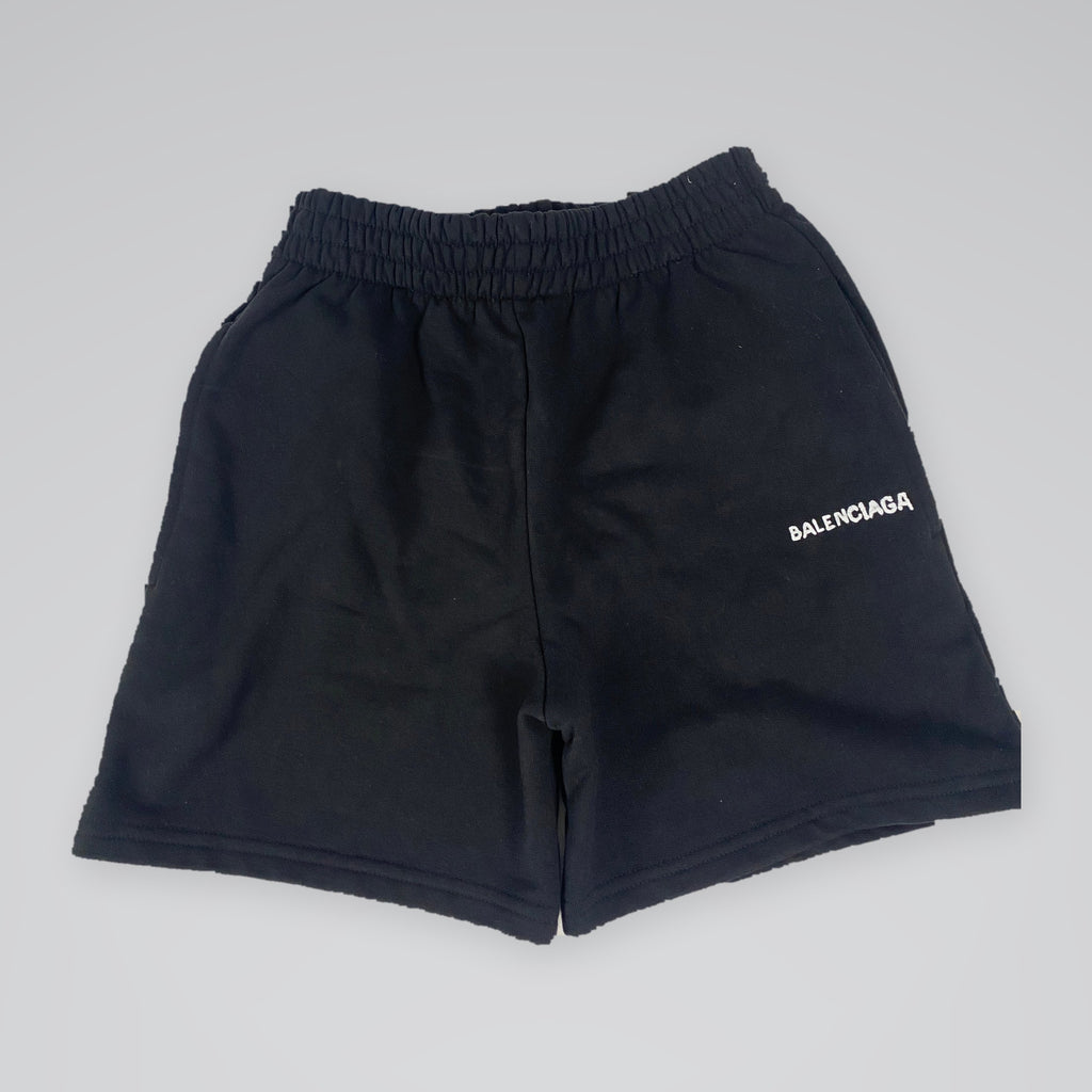 Balenciaga Kids Logo Sweat Shorts Black