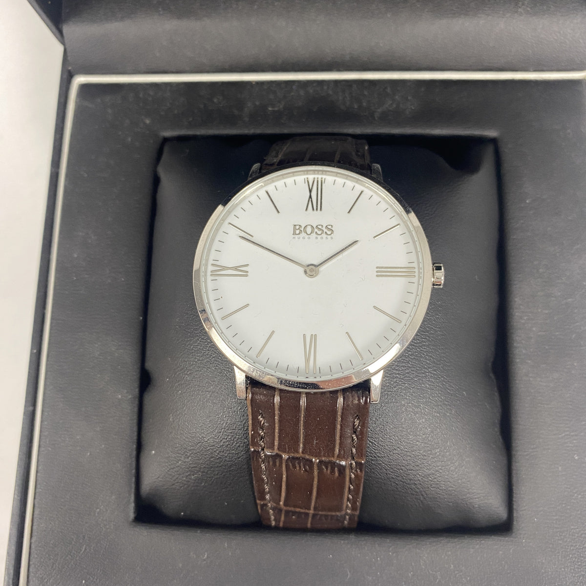 BOSS Jackson 40mm White Dial Brown Leather Men's Watch