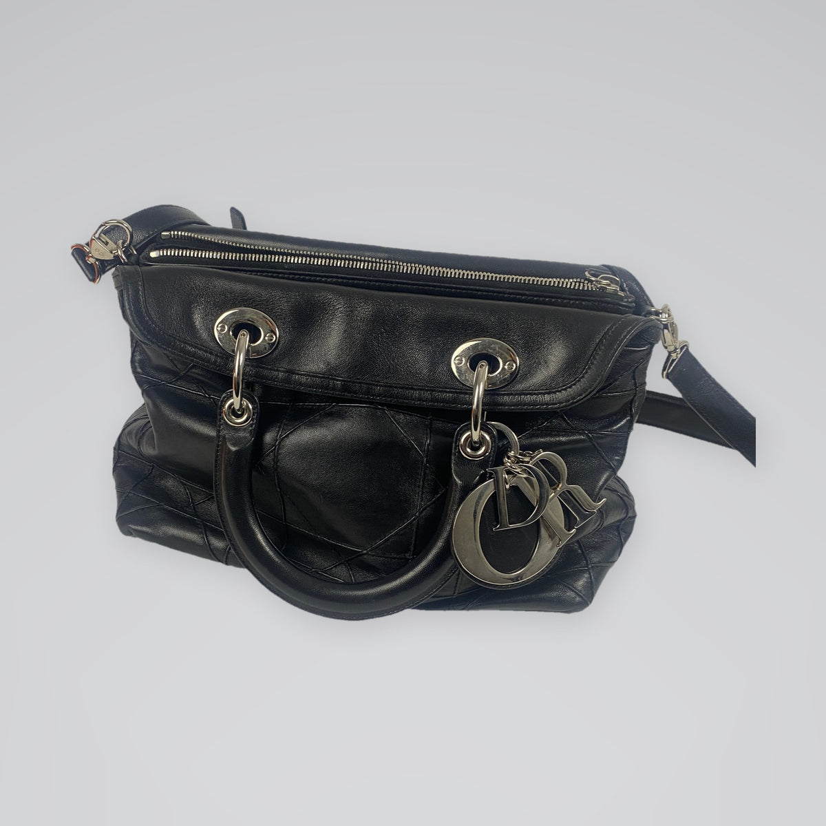 Christian Dior Granville Cannage Lambskin Bag Black