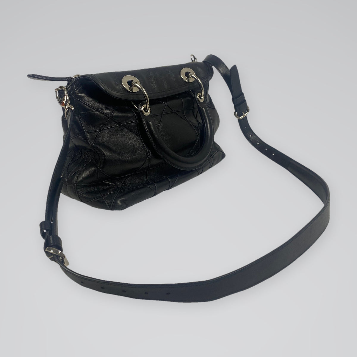 Christian Dior Granville Cannage Lambskin Bag Black