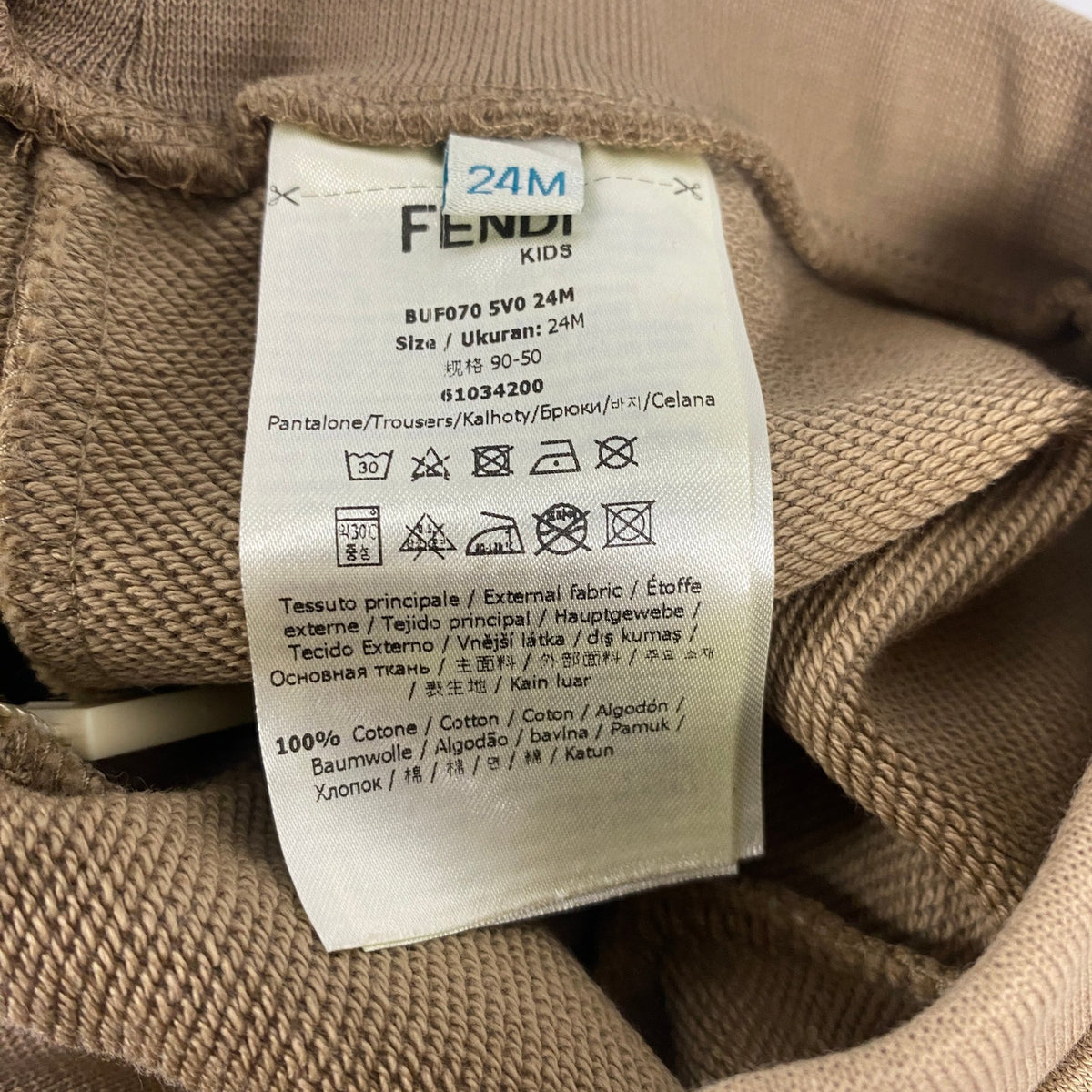 Fendi Kids Logo Joggers Tan