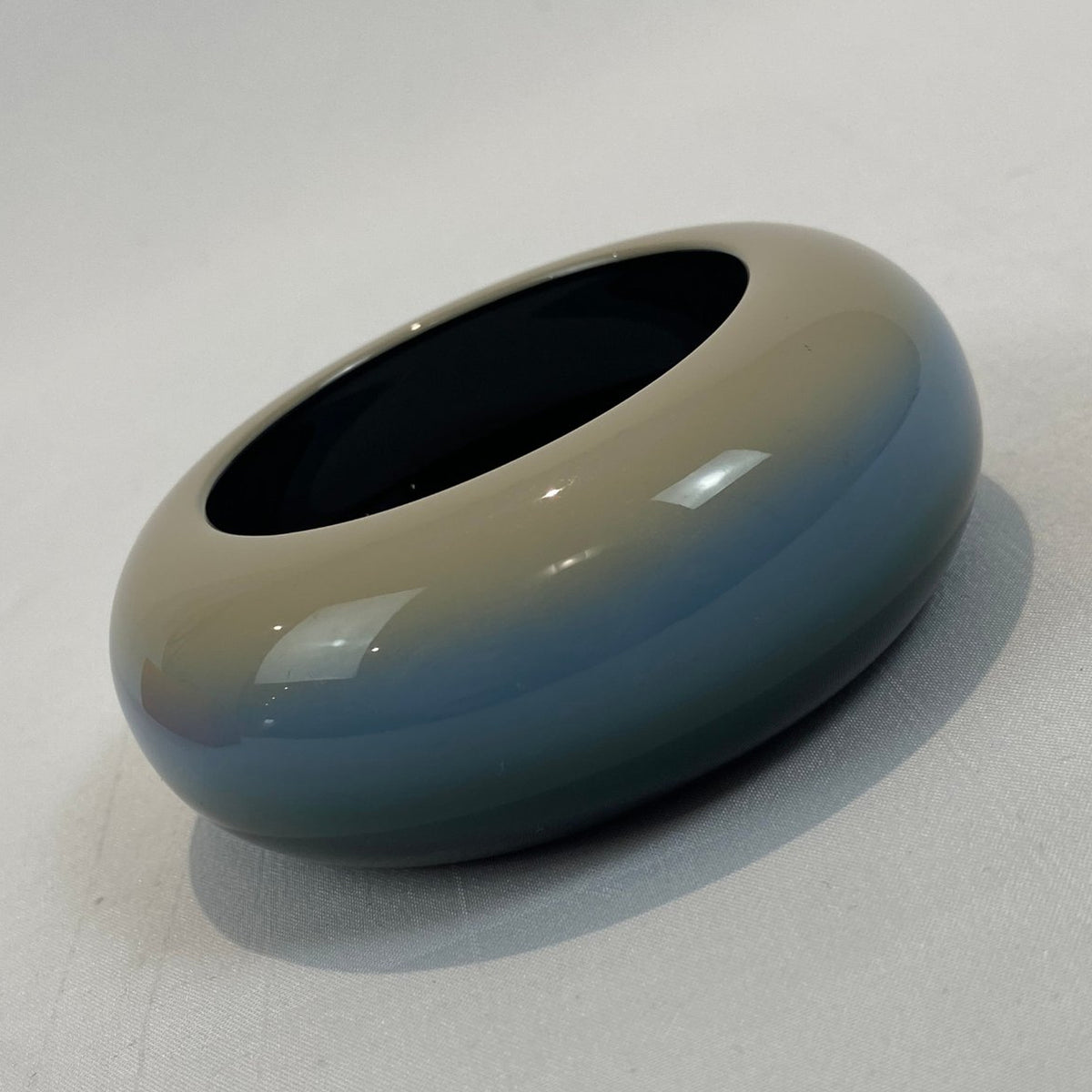Hermès Chunky Resin Bangle Navy Blue Grey Ombré