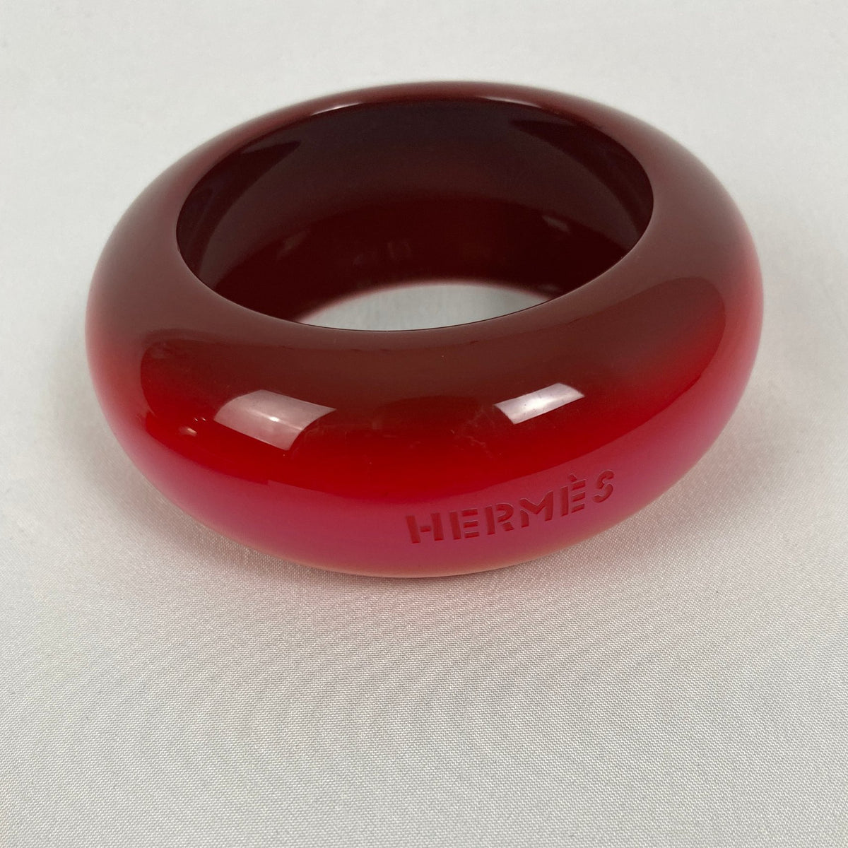 Hermès Chunky Resin Bangle Red Pink Ombré
