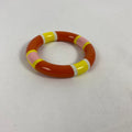 Hermès Striped Lacquer Bangle Orange Yellow Pink