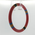 Hermès Striped Lacquer Bangle Red Navy Blue Mustard