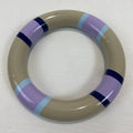 Hermès Striped Lacquer Bangle Taupe Lilac Blue