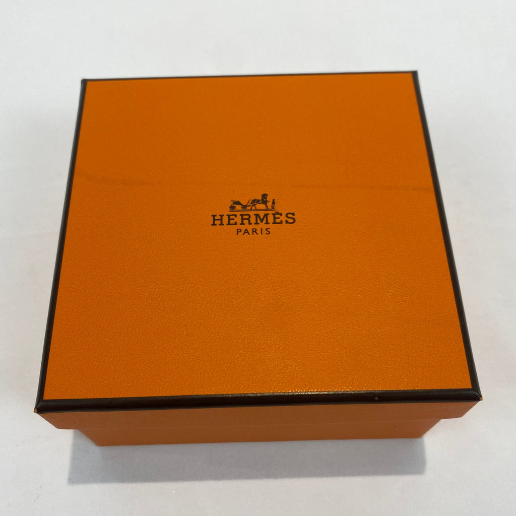 Hermès Wide Striped Lacquer Bangle Navy Caramel