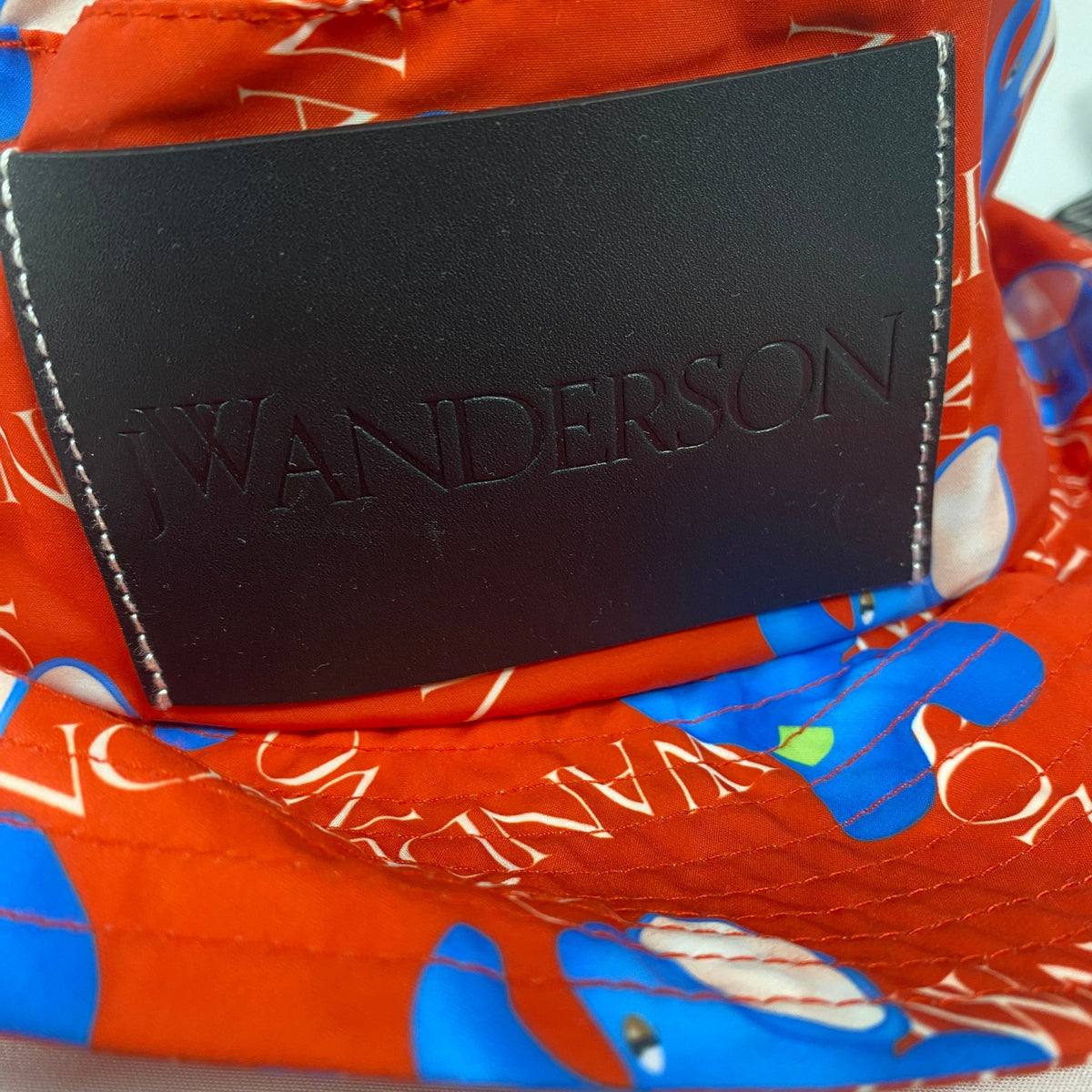 JW Anderson Asymmetric Elephant Print Bucket Hat Red
