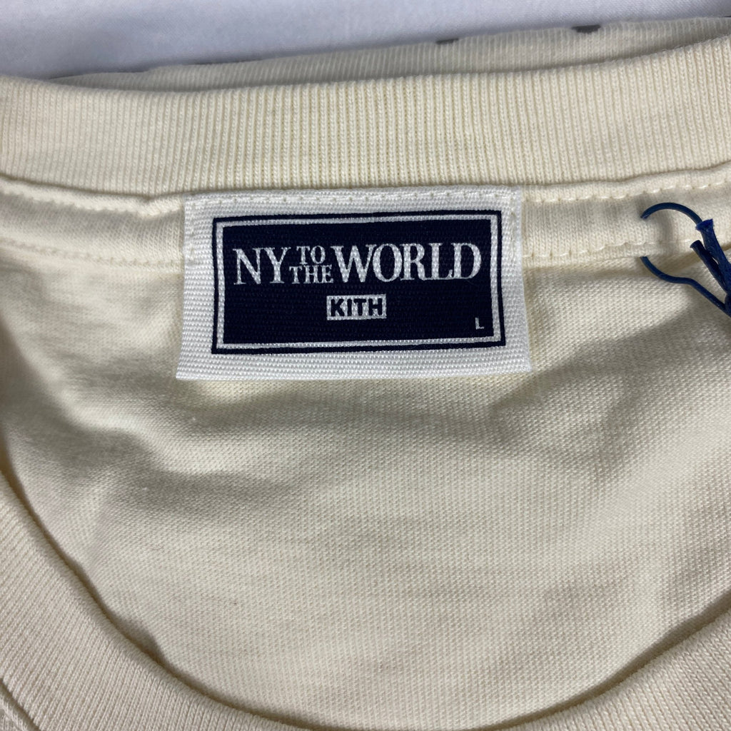 Kith NY to the World Apple Globe Vintage Tee Sandrift