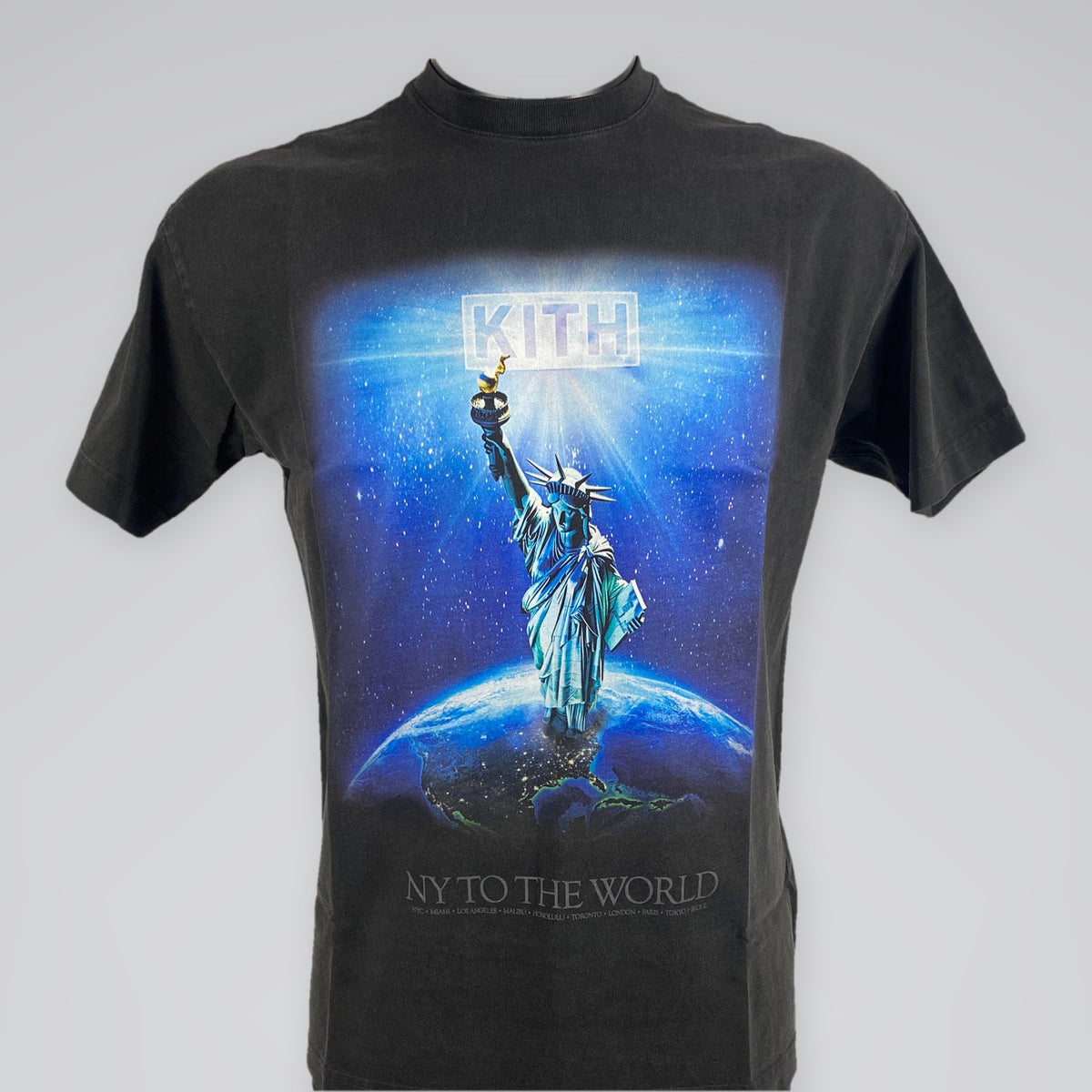 Kith NY to the World Statue of Liberty Vintage Tee Black